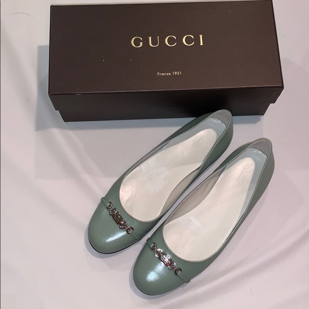 Gucci Mint Green Ballerina Flats